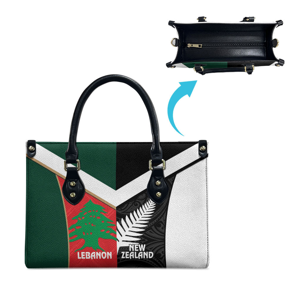 Rugby New Zealand and Lebanon Leather Bag All Black Cedars Together LT14 - Polynesian Pride