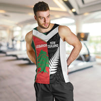 Custom Rugby New Zealand and Lebanon Men Tank Top All Black Cedars Together LT14 Multicolor - Polynesian Pride
