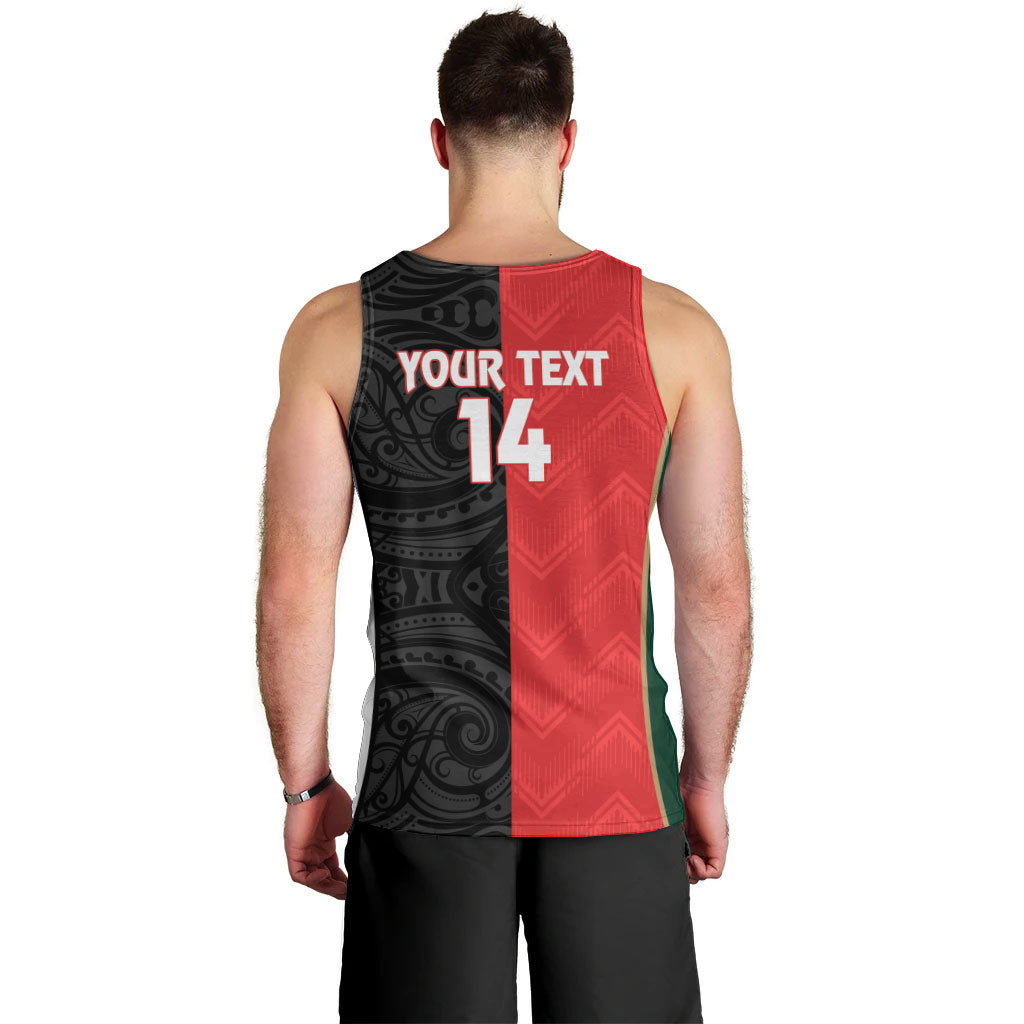 Custom Rugby New Zealand and Lebanon Men Tank Top All Black Cedars Together LT14 - Polynesian Pride