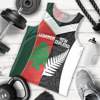 Custom Rugby New Zealand and Lebanon Men Tank Top All Black Cedars Together LT14 - Polynesian Pride