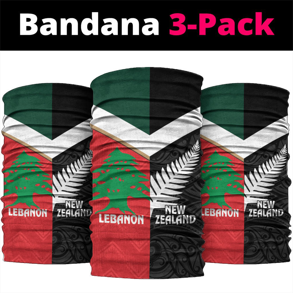 Rugby New Zealand and Lebanon Neck Gaiter All Black Cedars Together LT14 package One Size: 25*50cm Multicolor - Polynesian Pride