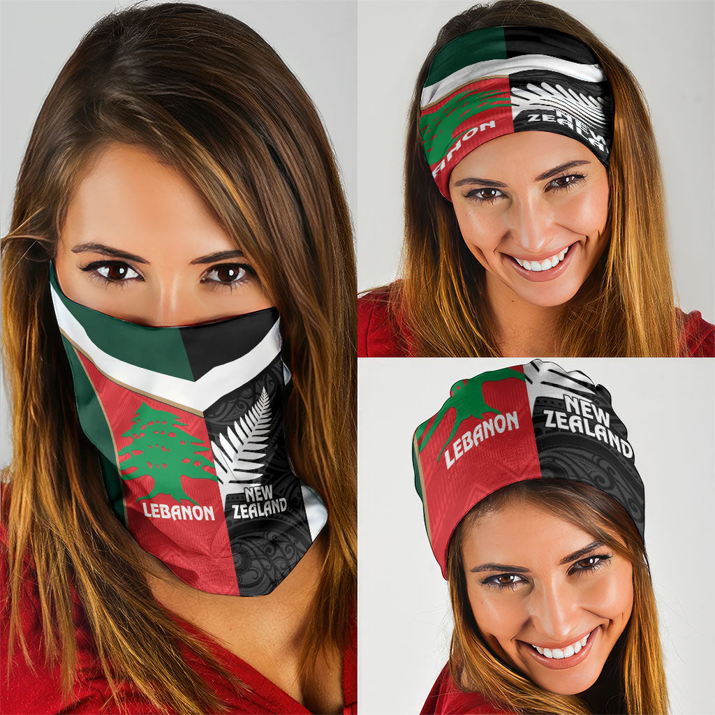 Rugby New Zealand and Lebanon Neck Gaiter All Black Cedars Together LT14 - Polynesian Pride