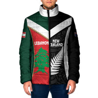Custom Rugby New Zealand and Lebanon Padded Jacket All Black Cedars Together LT14 Men Multicolor - Polynesian Pride