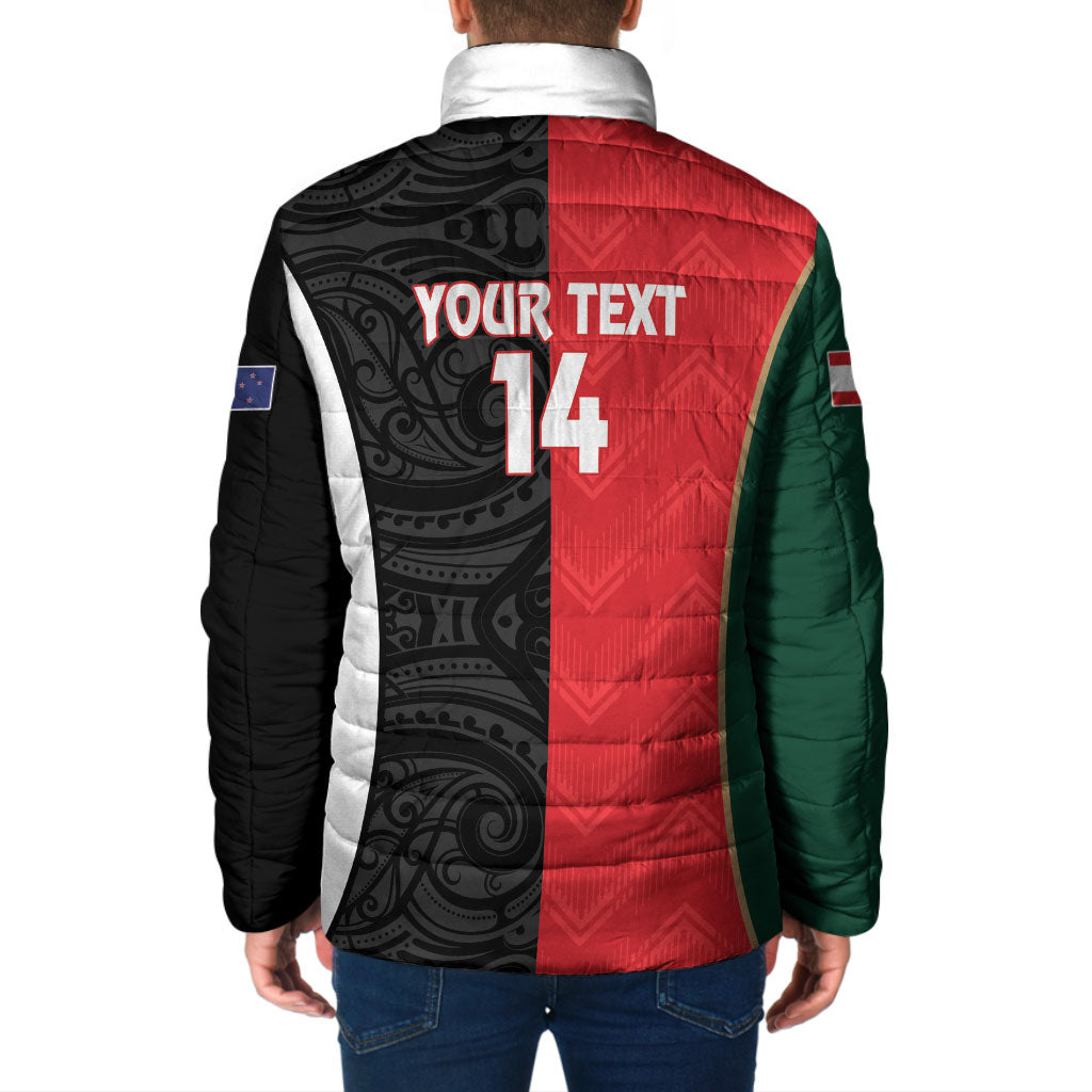 Custom Rugby New Zealand and Lebanon Padded Jacket All Black Cedars Together LT14 - Polynesian Pride