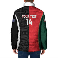 Custom Rugby New Zealand and Lebanon Padded Jacket All Black Cedars Together LT14 - Polynesian Pride