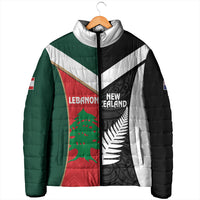 Custom Rugby New Zealand and Lebanon Padded Jacket All Black Cedars Together LT14 - Polynesian Pride