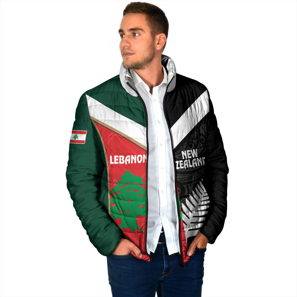 Custom Rugby New Zealand and Lebanon Padded Jacket All Black Cedars Together LT14 - Polynesian Pride