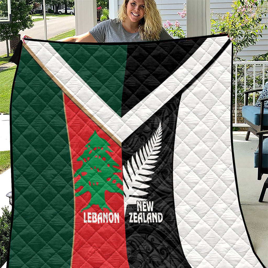 Rugby New Zealand and Lebanon Quilt All Black Cedars Together LT14 Multicolor - Polynesian Pride