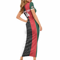 Custom Rugby New Zealand and Lebanon Short Sleeve Bodycon Dress All Black Cedars Together LT14 - Polynesian Pride