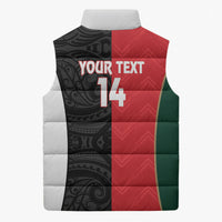 Custom Rugby New Zealand and Lebanon Sleeveless Puffer Jacket All Black Cedars Together LT14 - Polynesian Pride