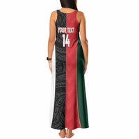 Custom Rugby New Zealand and Lebanon Tank Maxi Dress All Black Cedars Together LT14 - Polynesian Pride