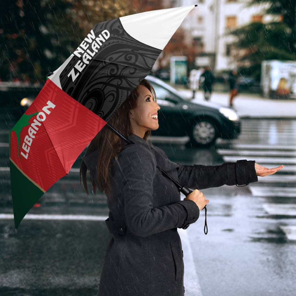 Rugby New Zealand and Lebanon Umbrella All Black Cedars Together LT14 - Polynesian Pride