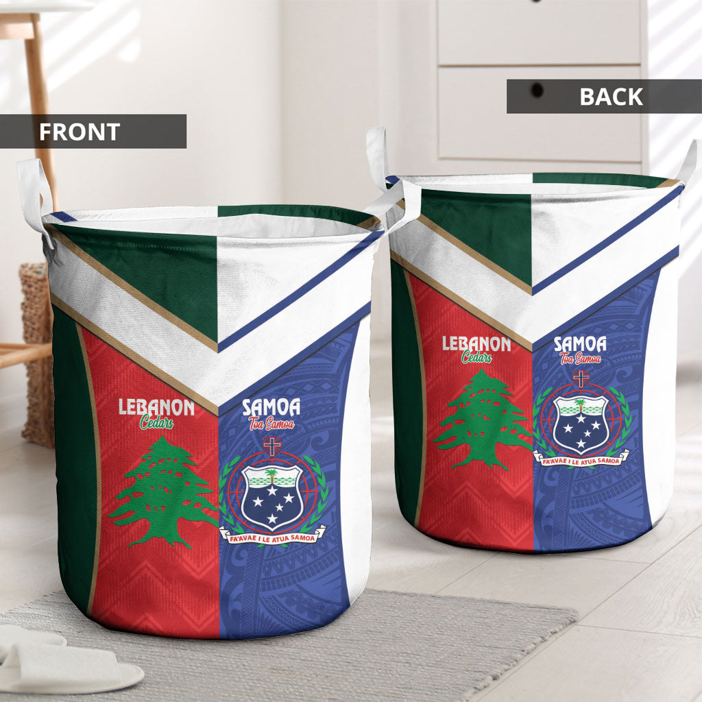 Rugby Samoa and Lebanon Laundry Basket Toa Samoa Cedars Together LT14 - Polynesian Pride