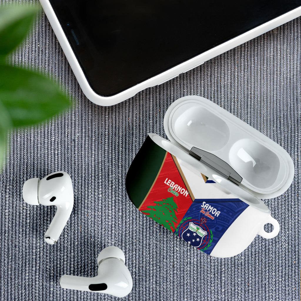 Rugby Samoa and Lebanon AirPods Case Toa Samoa Cedars Together LT14 - Polynesian Pride