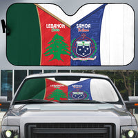 Rugby Samoa and Lebanon Auto Sun Shade Toa Samoa Cedars Together LT14 Multicolor - Polynesian Pride