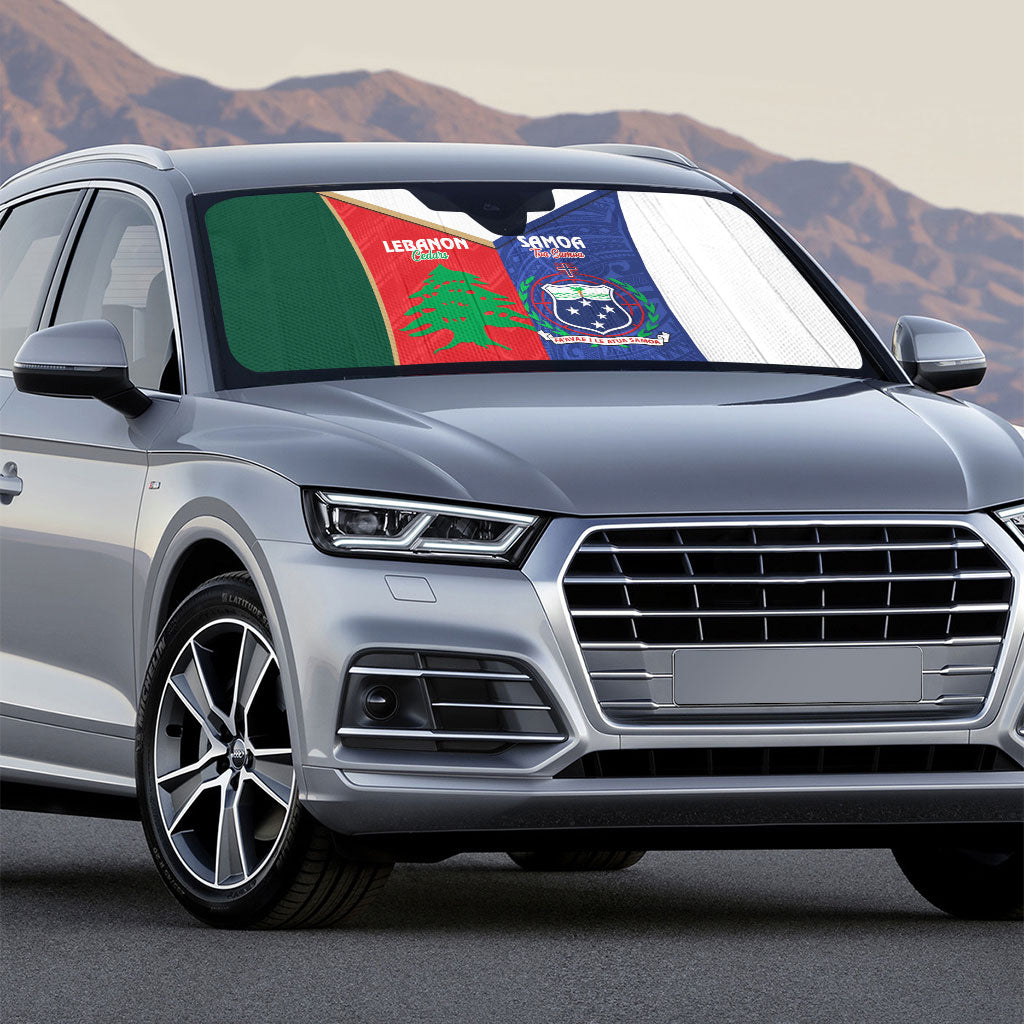 Rugby Samoa and Lebanon Auto Sun Shade Toa Samoa Cedars Together LT14 - Polynesian Pride