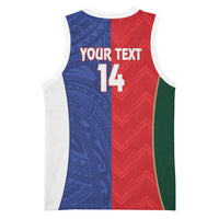 Custom Rugby Samoa and Lebanon Basketball Jersey Toa Samoa Cedars Together LT14 - Polynesian Pride