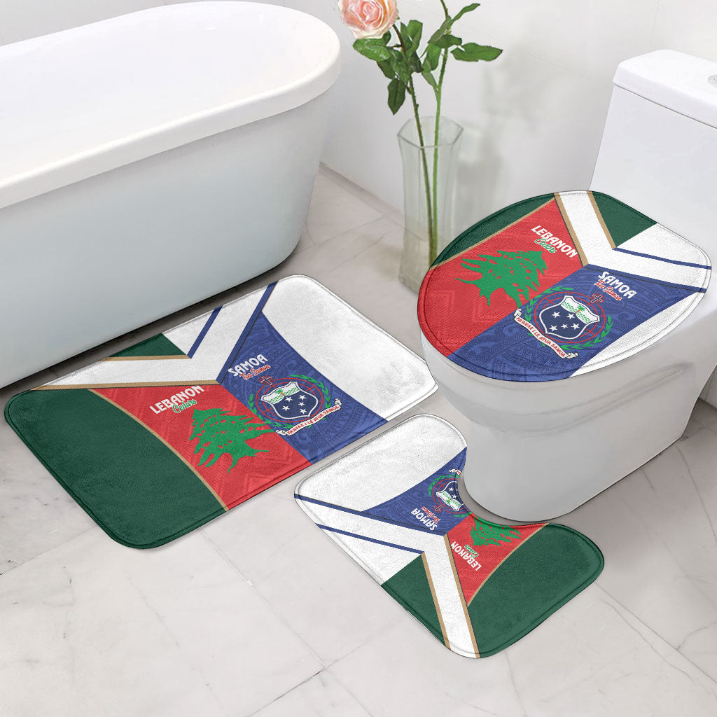 Rugby Samoa and Lebanon Bathroom Set Toa Samoa Cedars Together LT14 - Polynesian Pride