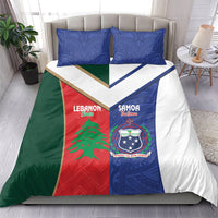 Rugby Samoa and Lebanon Bedding Set Toa Samoa Cedars Together LT14 - Polynesian Pride