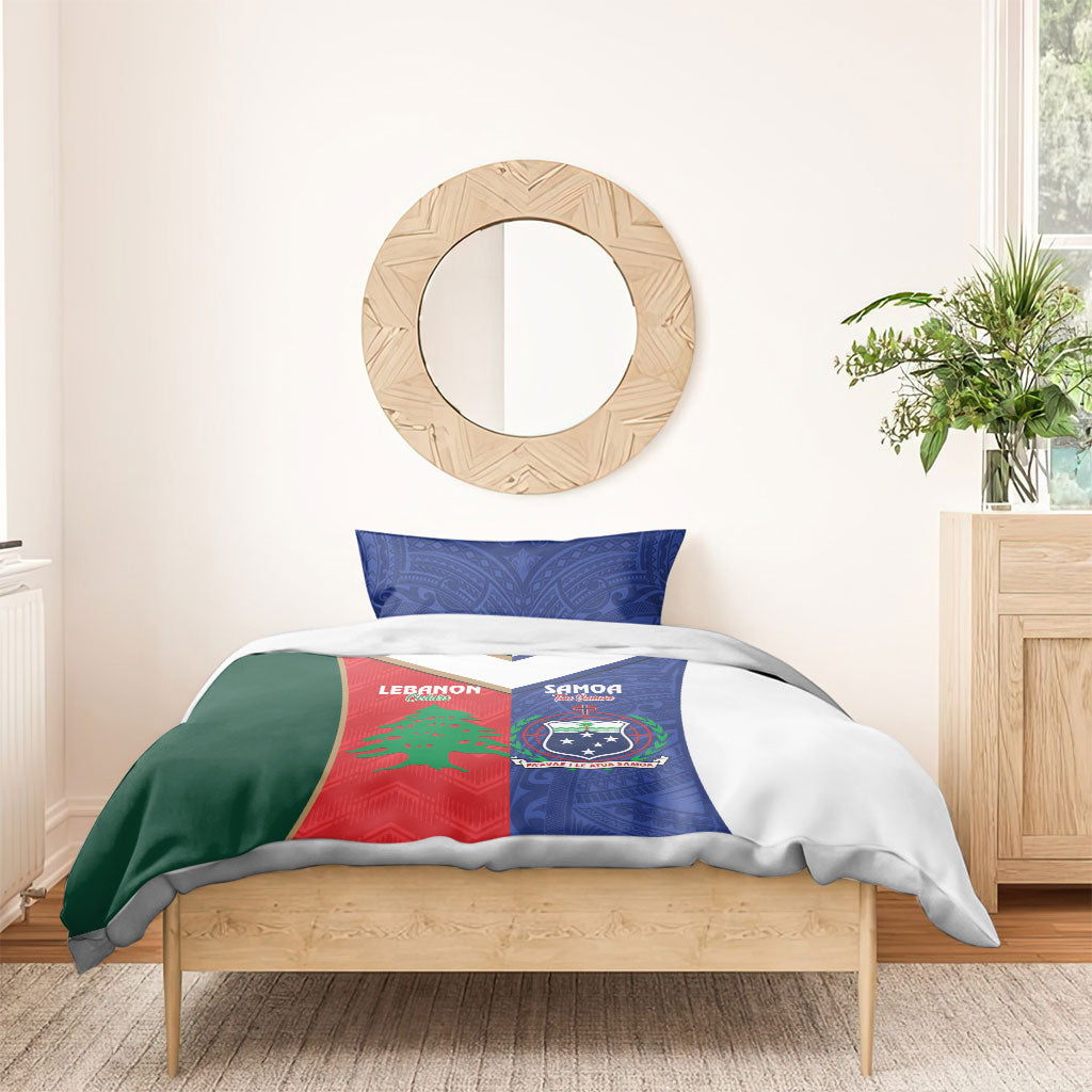 Rugby Samoa and Lebanon Bedding Set Toa Samoa Cedars Together LT14 - Polynesian Pride
