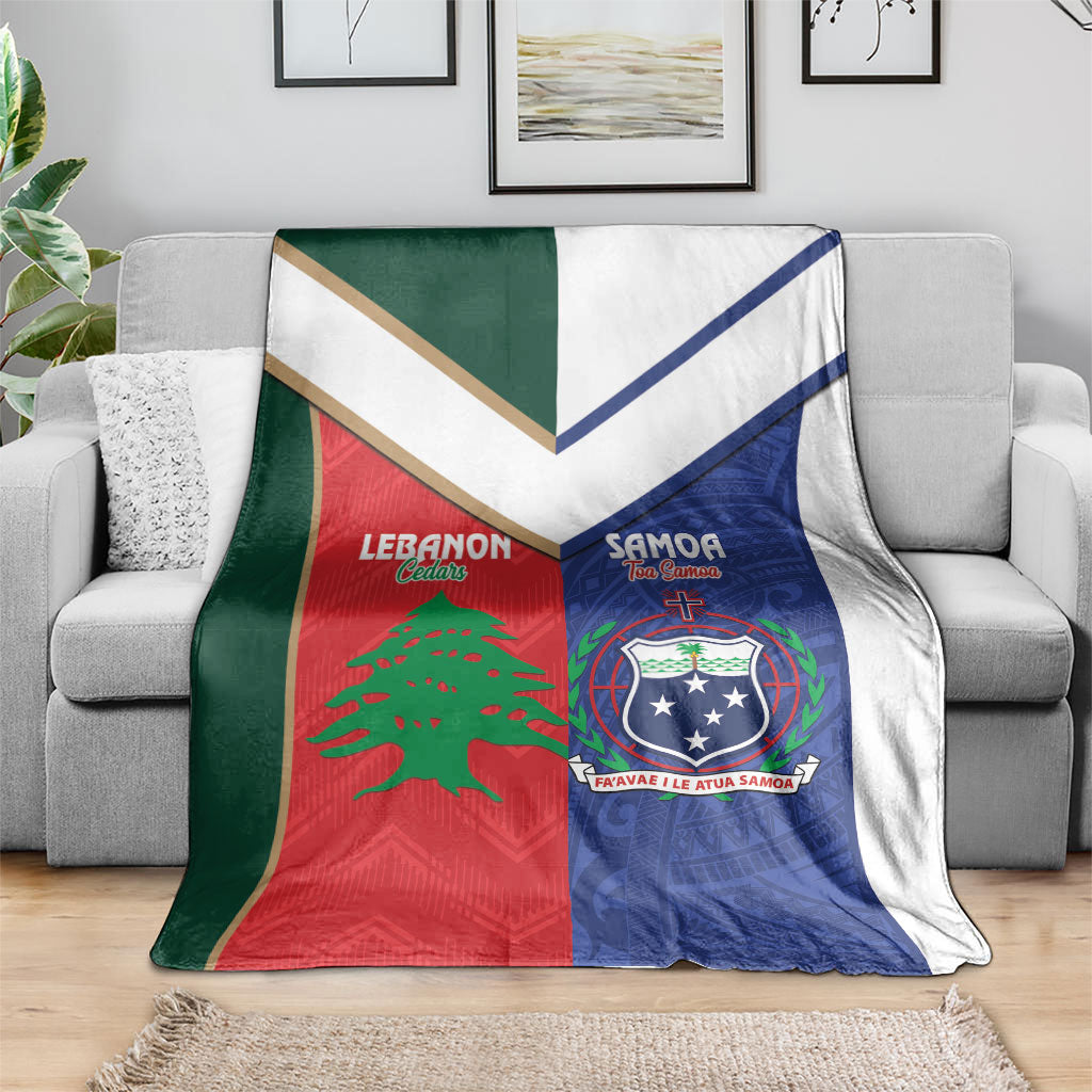 Rugby Samoa and Lebanon Blanket Toa Samoa Cedars Together LT14 - Polynesian Pride