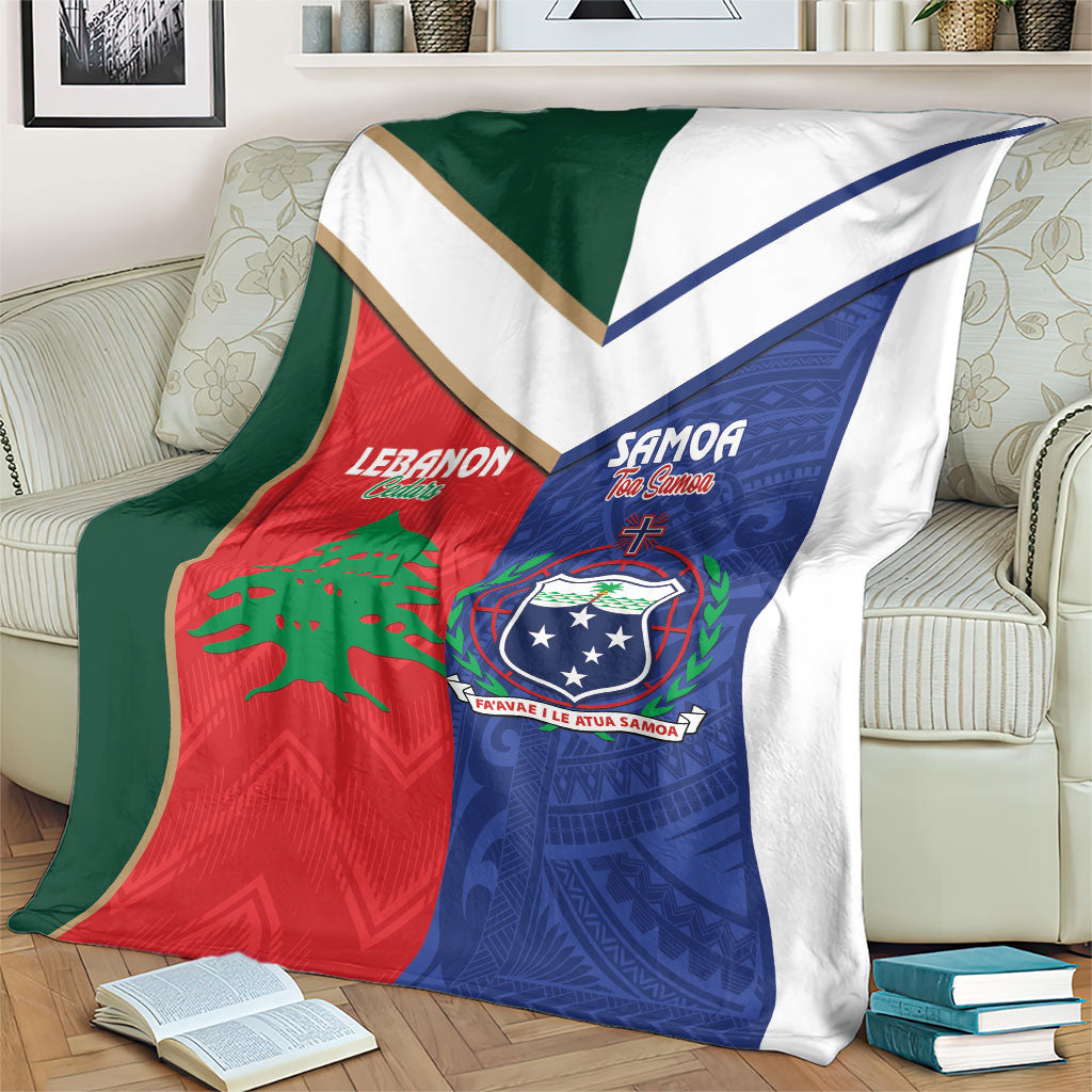 Rugby Samoa and Lebanon Blanket Toa Samoa Cedars Together LT14 - Polynesian Pride