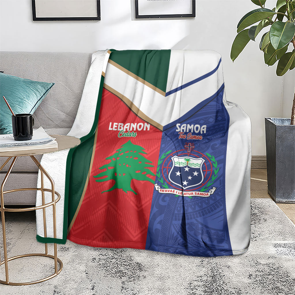 Rugby Samoa and Lebanon Blanket Toa Samoa Cedars Together LT14 - Polynesian Pride