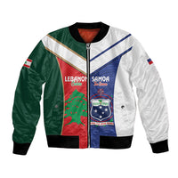 Custom Rugby Samoa and Lebanon Bomber Jacket Toa Samoa Cedars Together LT14 Unisex Multicolor - Polynesian Pride