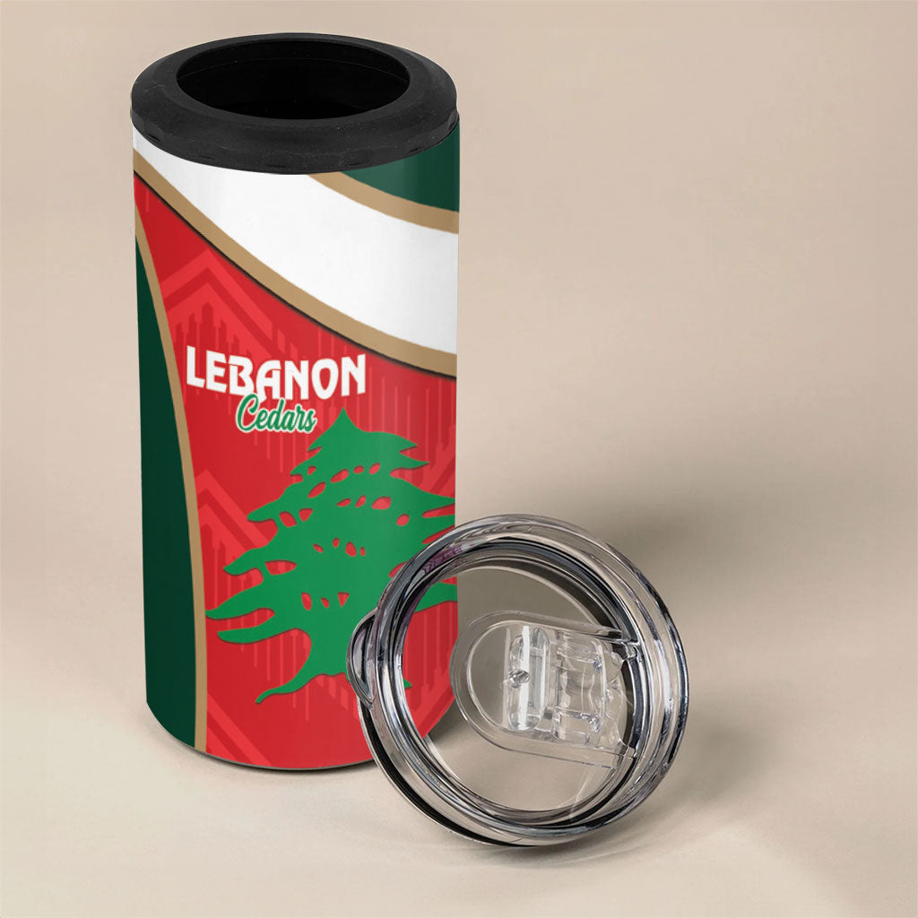 Rugby Samoa and Lebanon 4 in 1 Can Cooler Tumbler Toa Samoa Cedars Together LT14 - Polynesian Pride