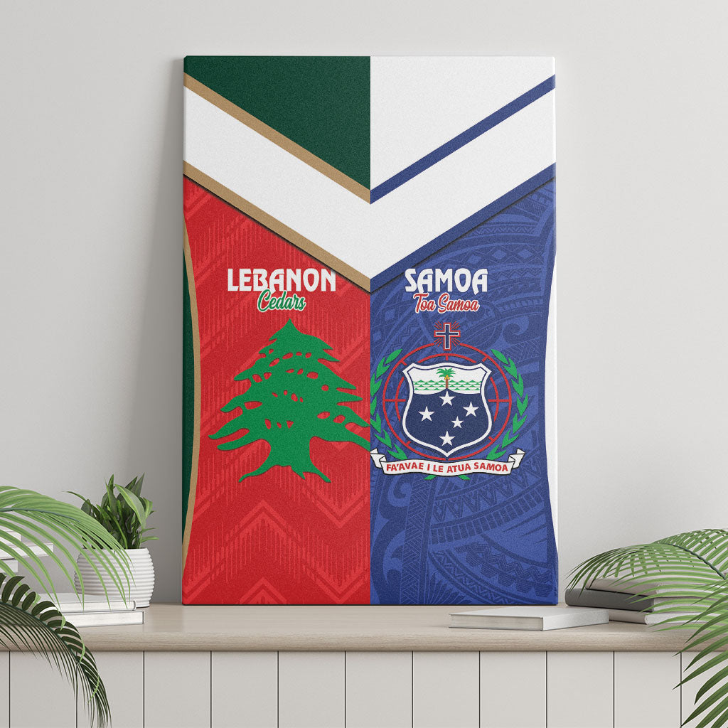Rugby Samoa and Lebanon Canvas Wall Art Toa Samoa Cedars Together LT14 - Polynesian Pride