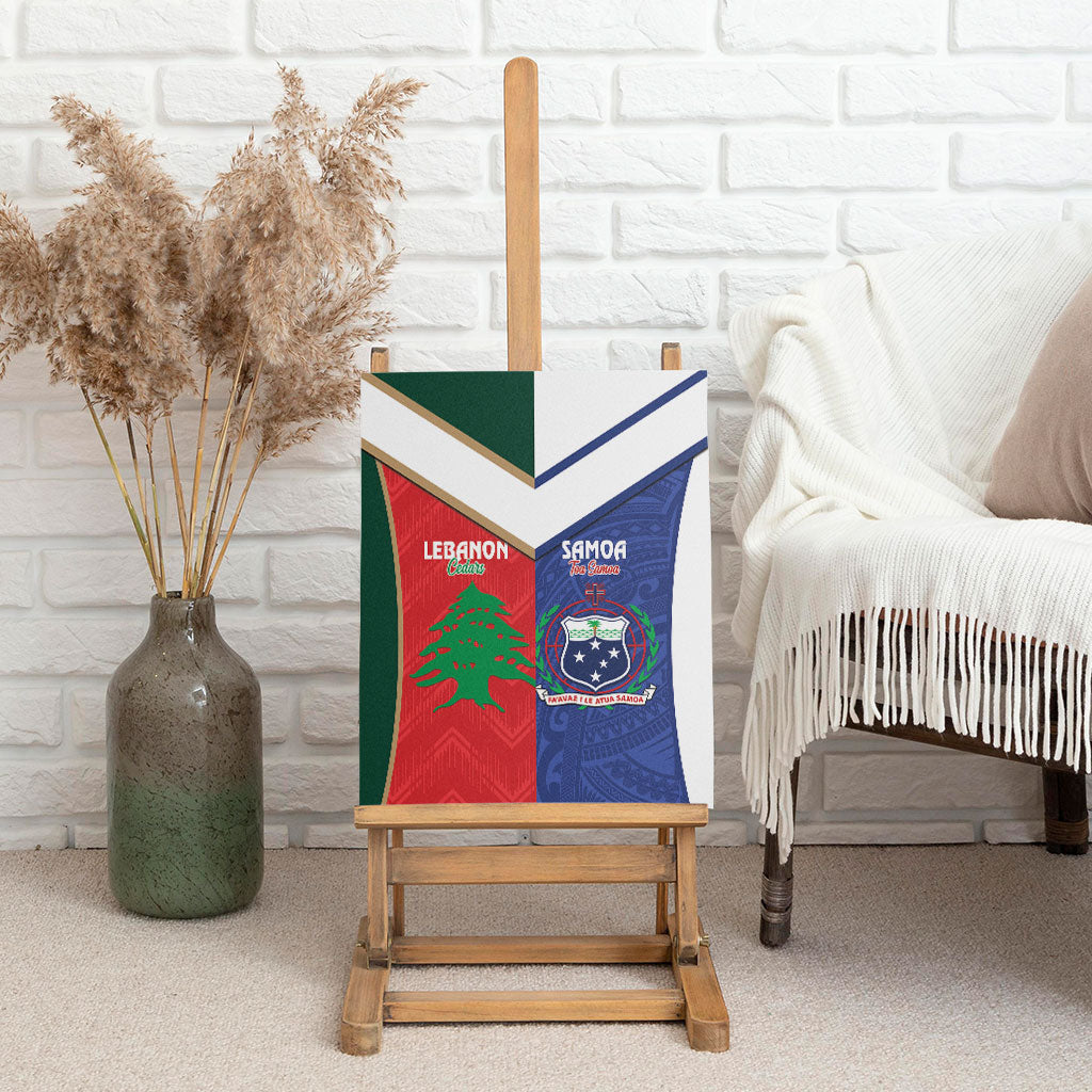 Rugby Samoa and Lebanon Canvas Wall Art Toa Samoa Cedars Together LT14 - Polynesian Pride