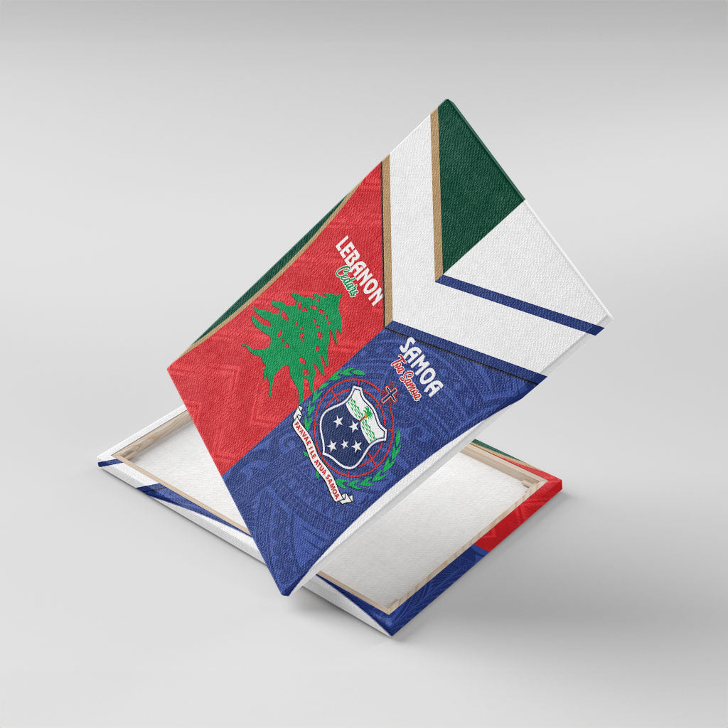 Rugby Samoa and Lebanon Canvas Wall Art Toa Samoa Cedars Together LT14 With Frame Multicolor - Polynesian Pride