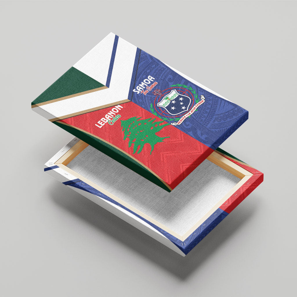Rugby Samoa and Lebanon Canvas Wall Art Toa Samoa Cedars Together LT14 - Polynesian Pride