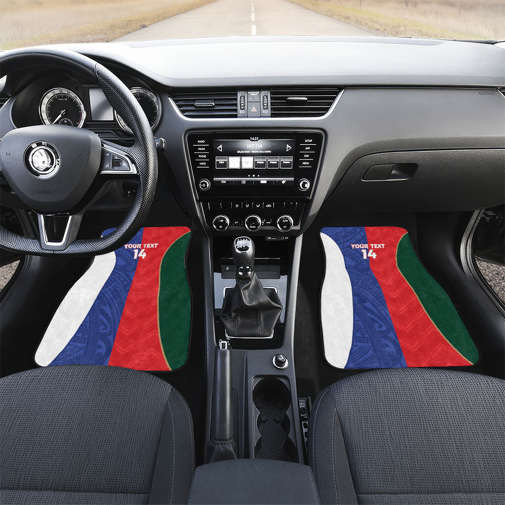 Custom Rugby Samoa and Lebanon Car Mats Toa Samoa Cedars Together LT14 Set 2pcs - Front Multicolor - Polynesian Pride