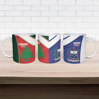Rugby Samoa and Lebanon Ceramic Mug Toa Samoa Cedars Together LT14 - Polynesian Pride
