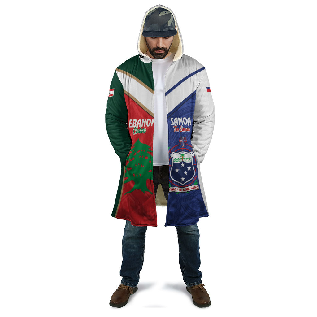 Custom Rugby Samoa and Lebanon Cloak Toa Samoa Cedars Together LT14 - Polynesian Pride