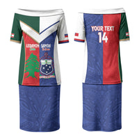 Custom Rugby Samoa and Lebanon Couples Matching Puletasi and Long Sleeve Button Shirt Toa Samoa Cedars Together LT14 - Polynesian Pride