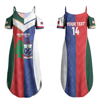 Custom Rugby Samoa and Lebanon Couples Matching Summer Maxi Dress and Long Sleeve Button Shirt Toa Samoa Cedars Together LT14 - Polynesian Pride