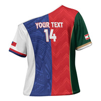 Custom Rugby Samoa and Lebanon Cross Shoulder Shirt Toa Samoa Cedars Together LT14 - Polynesian Pride