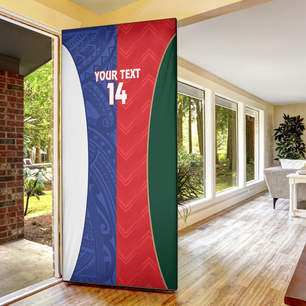Custom Rugby Samoa and Lebanon Door Cover Toa Samoa Cedars Together LT14 - Polynesian Pride