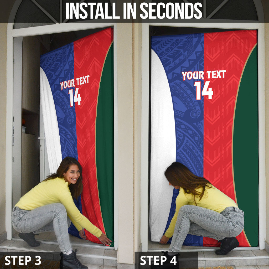 Custom Rugby Samoa and Lebanon Door Cover Toa Samoa Cedars Together LT14 - Polynesian Pride