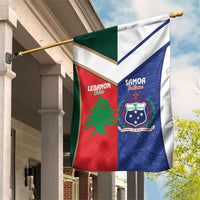 Rugby Samoa and Lebanon Garden Flag Toa Samoa Cedars Together LT14 House Flag Multicolor - Polynesian Pride