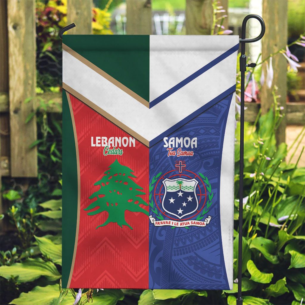 Rugby Samoa and Lebanon Garden Flag Toa Samoa Cedars Together LT14 Garden Flag Multicolor - Polynesian Pride