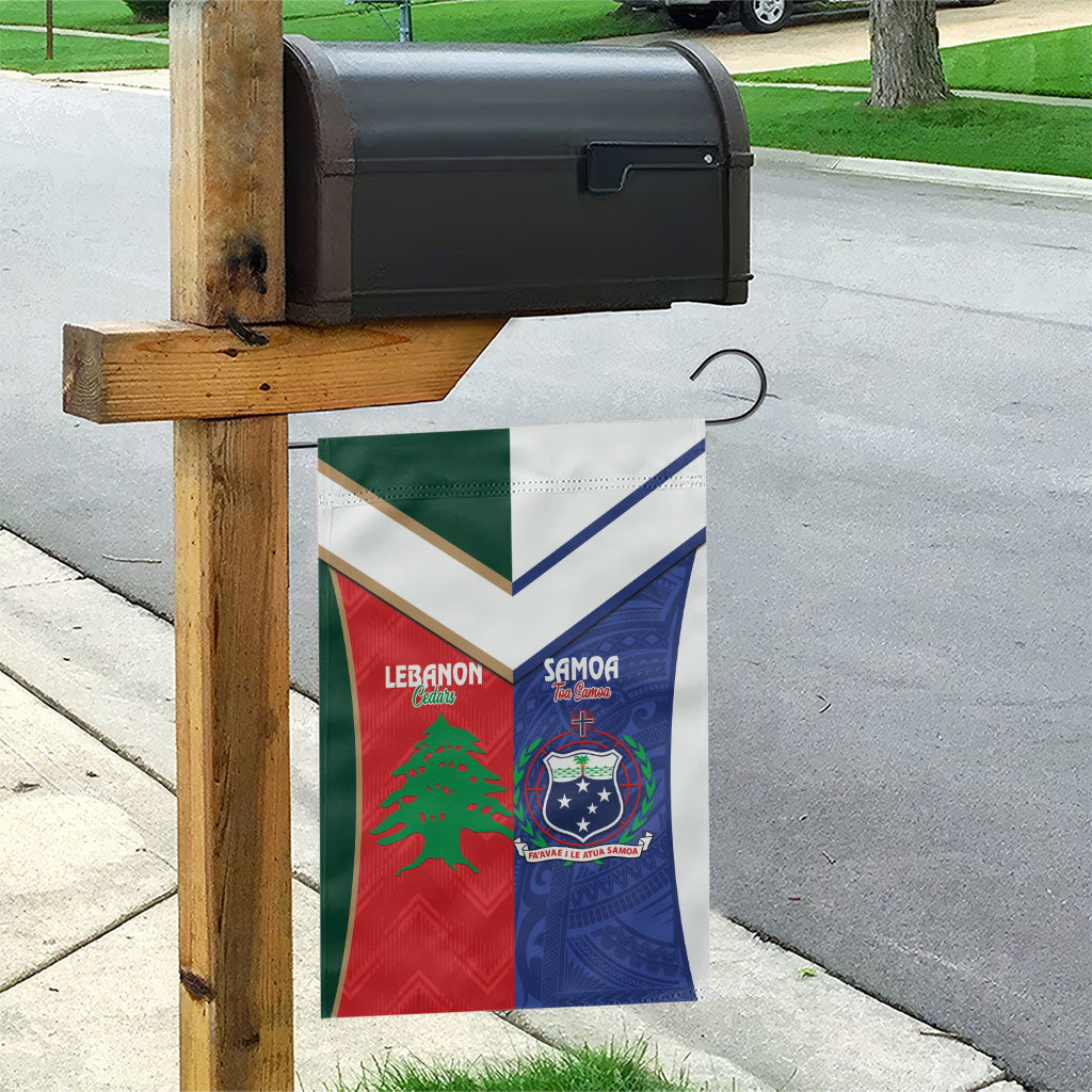 Rugby Samoa and Lebanon Garden Flag Toa Samoa Cedars Together LT14 - Polynesian Pride