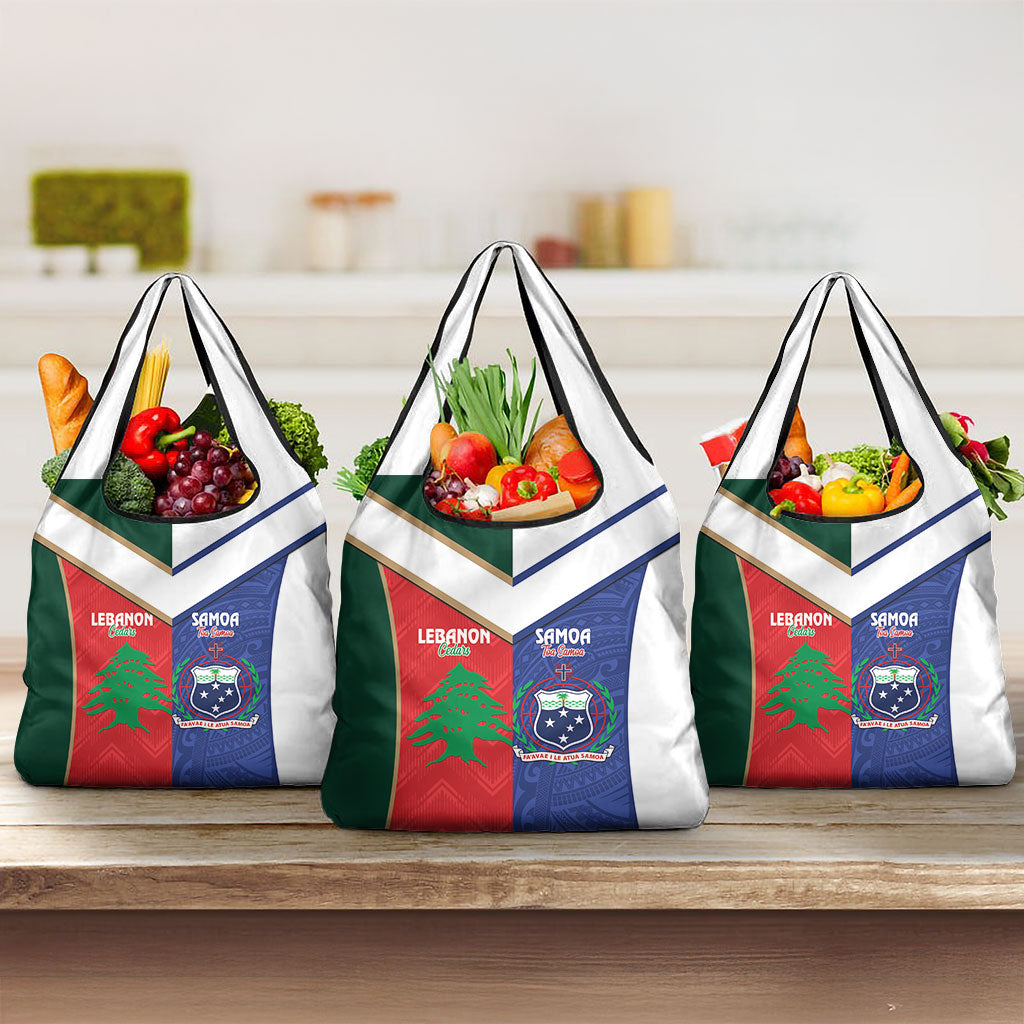 Rugby Samoa and Lebanon Grocery Bag Toa Samoa Cedars Together LT14 3-pack One Size Multicolor - Polynesian Pride