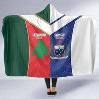 Rugby Samoa and Lebanon Hooded Blanket Toa Samoa Cedars Together LT14 One Size Multicolor - Polynesian Pride