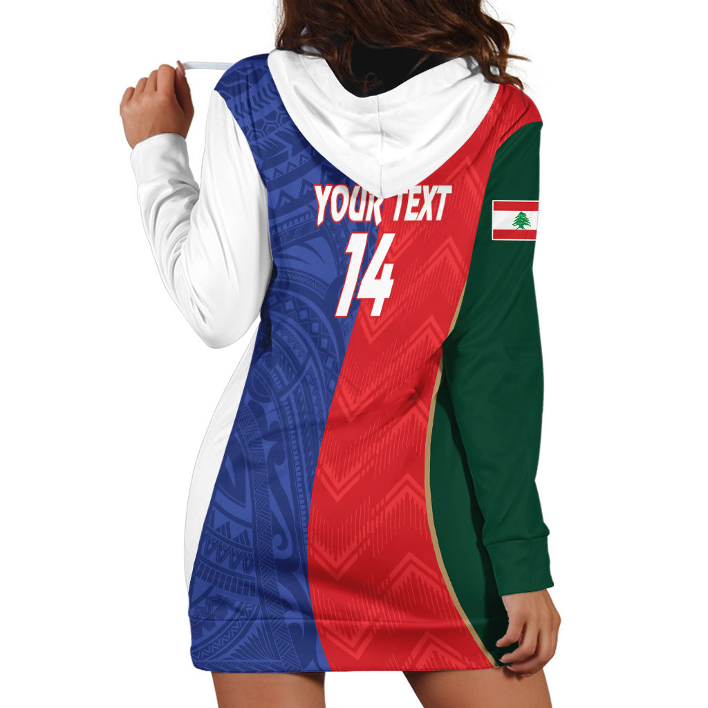 Custom Rugby Samoa and Lebanon Hoodie Dress Toa Samoa Cedars Together LT14 - Polynesian Pride