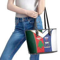 Rugby Samoa and Lebanon Leather Tote Bag Toa Samoa Cedars Together LT14 - Polynesian Pride