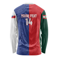 Custom Rugby Samoa and Lebanon Long Sleeve Shirt Toa Samoa Cedars Together LT14 - Polynesian Pride
