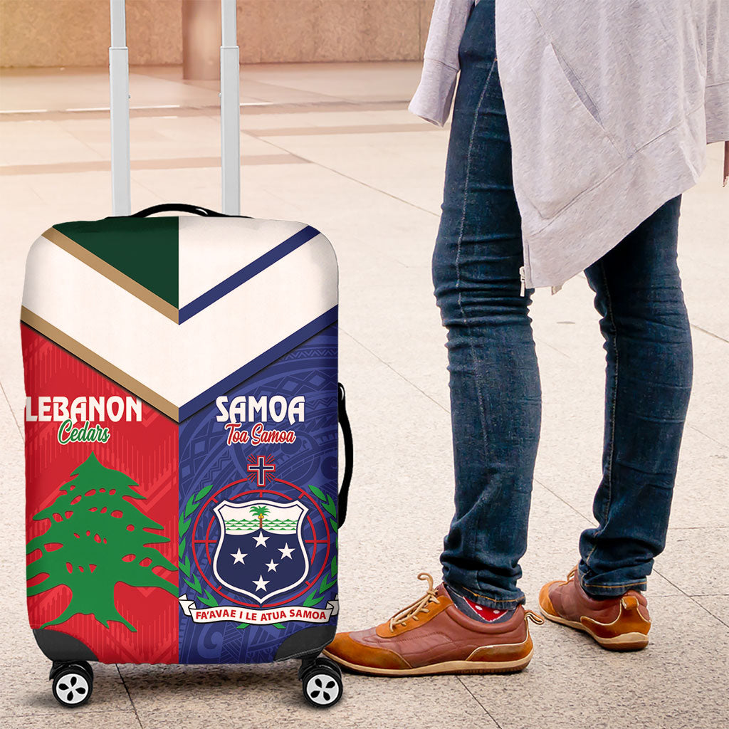 Rugby Samoa and Lebanon Luggage Cover Toa Samoa Cedars Together LT14 Multicolor - Polynesian Pride